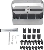 Manual Soil Block Maker Kit with 24 Blockers, Stainless Steel Quad Soil Blocking Tool for Garden, Seedlings and Farms, to Use and Durably