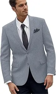 [Pyiuhs] Retro Herringbone Mens Suit Jackets Tweed Slim Fit Sport Coats Prom Business Blazer Casual Men Tux Jacket Wedding Blazers