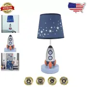 Playful Milky Way Rocket Ship Nursery Lamp - Push Button LED Table Light