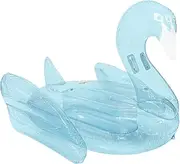 FUNBOY Giant Inflatable Clear Blue Swan Pool Float, Transparent Blue Color, Luxury Float for Summer Pool Parties and Entertainment