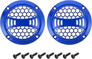 uxcell 2 Pcs 2inch Blue Speaker Grill Mesh Plastic Woofer Guard Protector Dust Cover Blue Decorative Circle Plastic Frame with Screws for Home Audio Car Speaker Replacement