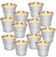 [AutoWT] Citronella Candles 12 Pack, Natural Soy Wax Bulk Lemongrass Scented Bucket Summer Off Candles for Home Yard Balcony Outdoor Patio Porch Camping Women & Mom