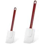 2 Pcs Rubber Spatula Spoon Silicone Plastic Heat Resistant Spatulas Spoon Set Of