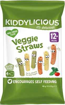 - Veggie Straws - Delicious Snacks for Babies - Suitable for 12+ Months - 4X12G