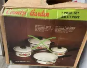 Vintage Spice Of Life Enamel Cookware Pots Pans Lids 5 Piece Lot