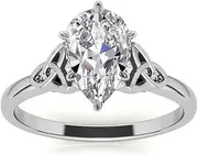 [Generic] Customize Jewel IGI 4.0 Carat Pear Cut Lab Created Grown CVD HPHT Man Made Diamond Knot Cathedral 6-Prong Solitaire Engagement Wedding Bridal Ring In 14k White Yellow Rose Gold For Women,H-VS1, Medium