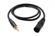 SYSTEM-S XLR Cable 100cm 3 Pin Plug To Jack Aux 3,5mm Trs Plug