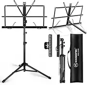 Kasonic Music Stand, Professional Collapsible Orchestra Portable and Light Weight with Music Sheet Clip Holder & Carrying Bag Suitable for Instrumental Performance