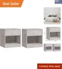 Concrete Grey Bedside Cabinets with Drawer – Smart Storage Solution for Bedrooms
