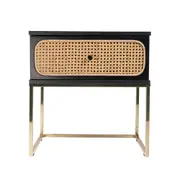 Mode (Rattan) Bedside Table Black 50x50cm