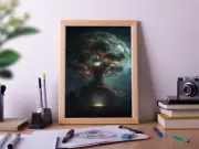 Portal Beneath the Cosmological Tree of Life, Poster Print, Wall Art Décor