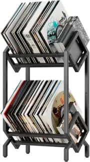 Vinyl Record Storage Rack, Record Holder 160-200 LP Storage Shelf Display Stand