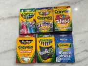 New Vintage Crayola Crayons Lot Metallic FX, Glitter, Color Slicks Outer Space++