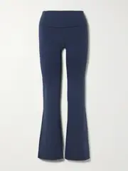 [SKIMS] SKIMS - Stretch-cotton Jersey Foldover Pants - Navy - 4XL 4XL Blue