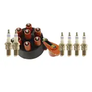 Bosch Distributor Rotor Cap & 6 Genuine Spark Plugs For Porsche 911 3.3 H6 Turbo (for: Porsche)
