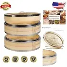 Stackable Bamboo Steamer Set with Stainless Steel Edges - Versatile Cooking Tool