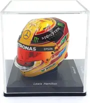 F1 Helmet Mercedes AMG Lewis Hamilton 2017 Mexico in 1:5 scale by Spark