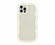 For iPhone 12 / 12 Pro Candy Colour Wave TPU Clear PC Phone Case - White