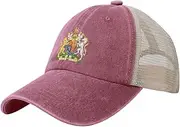 [Generic] National Emblem of United Kingdom Cowboy Mesh Baseball Cap for British Man Woman Outdoor Adjustable Denim Hat