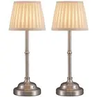 Cordless LED Table Lamp Set of 2, Portables Fabric Shade Desk Lamps, 5000mAh ...