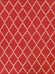 Durrie Kilim Red/ Ivory Oriental Room Size Rug Flat weave Reversible Carpet 8x10