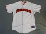 New! Majestic Cooperstown Collection SAN FRANCISCO GIANTS Away Jersey Size L