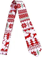 [SHERCHPRY] Men's Christmas Party Tie Festive Fabric Tie Christmas Patterns Odorless and Safe Material
