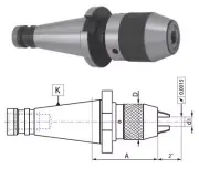 NMTB 40 1/2" Quick-Change Intergral Shank Keyless Drill Chuck-Ericson Compatible