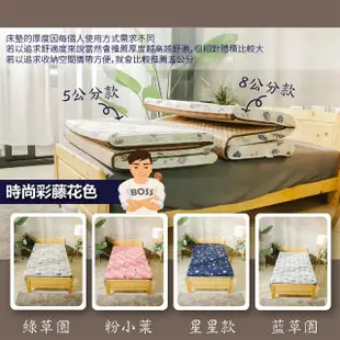 【BOSS BEDDING 小老闆寢具】雙人5尺冬夏亞藤透氣5公分床墊(折疊床｜雙層床｜薄床墊｜宿舍床｜露營床)