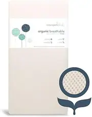 Naturepedic Breathable 2-Stage Organic Crib Mattress w/Removable Washable Pad Fits Baby Toddler Bed