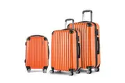 Wanderlite 3Pc Luggage Sets Trolley Travel Tsa Hard Case Orange Suitcases