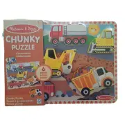 Melissa & Doug Construction Wooden Chunky Puzzle New Sealed