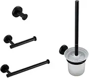 Matte Black Bathroom Accessories Towel Bar Bath Robe Hook Brass Knurled Bathroom Hardware Set Shelf for Towels Paper Tissue HolToilet Set