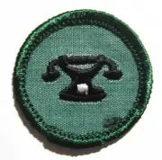 Vintage 1960-63 Girl Scout CLERK BADGE Telephone Phone Secretary Assistant Patch
