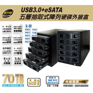 DigiFusion伽利略 35D-U3ES5R USB3.0/eSATA/RAID支援/抽取式/陣列外接盒/原價屋↘贈