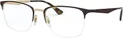 Ray-Ban Women's RX6433 Rectangular Metal Eyeglass Frames Non Polarized Prescription Eyewear, Top Matte Havana On Pink/Demo Lens, 53 mm
