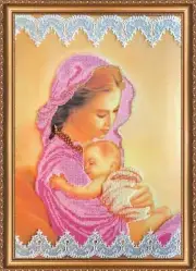 Bead embroidery kit Happiness needlework kit Art canvas beadwork pattern