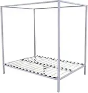 4 Four Poster Queen Bed Frame - Cream