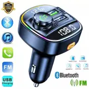Car Wireless FM Transmitter Adapter USB PD Charger AUX Hands-Free Bluetooth 5.0