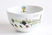 Peanuts 886355 Snoopy World Travel, London, Small Bowl, Salad Bowl, Plate, Diameter Approx. 5.1 x Height 2.8 inches (13 x 7 cm), Microwave and Dishwasher Safe, Made in Japan