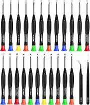 Precision Screwdriver Set, 25 PCS Small Screwdriver Set Magnetic, with Torx Flathead Phillips Star Pentalobe Y Screwdrivers, ESD Tweezers for Eyeglass Watchmaker Computer PC Electronic Laptop Jewelers