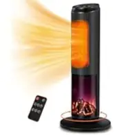 25 inches 1500W Electrical Tower Space Heater, Ceramic Heaters with Thermostat,