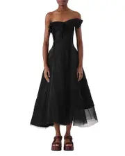 Jason Wu Collection Crushed Satin Strapless Gown