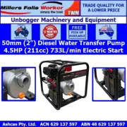 Millers Falls TWM 4.5HP 50mm (2") Diesel Water Transfer Pump 733L/min
