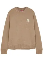 The Elder Statesman Palms Cashmere Jumper - Camel - S (UK8-10 / S) S (UK8-10 / S)