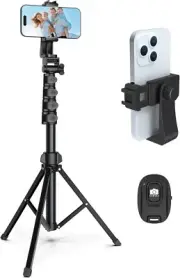 64” Tripod for Cell Phone & Camera Phone Tripod with Remote and Phone Holde...