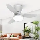 Quiet Ceiling Fan with LED Light, DC Motor 32 Inch Large Air Volume Remote Fan..