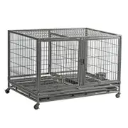 Collapsible Dog Crate Transporter Travel Cage with Divider