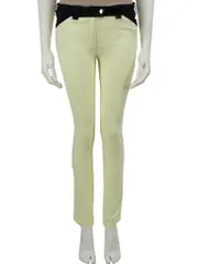 Yellow Contrast Waistband Skinny Jeans