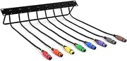 ROBAUN 1PC Cabinet 8-Way 1U Jumper Rack with Male D-Type Panel to Female Connectors Audio Cable 0.5M-2.5M(Mix,0.5m)